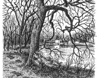 Graceland Pond, Original Cemetery Drawing