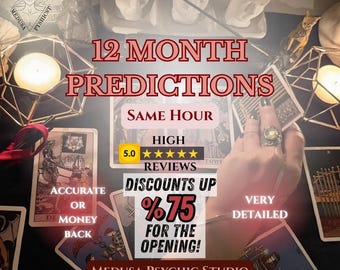 12 Month Predictions Tarot Reading, Same Hour, Very Detailed, Psychic Predictions, Deep Psychic Reading