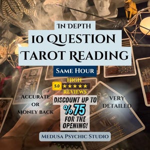 10 Questions Reading, Same Hour Tarot Reading, Love Reading, Psychic Reading, Same Day Reading, Psychic Spiritual Advices