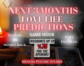 3 Months Love Predictions,Love Psychic Reading,Future PredictionsHonest Reading, Same Day Psychic Reading, Same Hour Love Tarot Reading