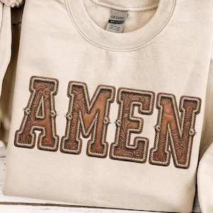 Amén, PNG de moda, PNG de rodeo occidental cristiano, diseño de sublimación de fe universitaria, diseño de Bendito Jesús, camiseta bíblica femenina de tendencia PNG