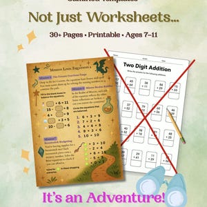 Gamified Homeschool Curriculum: Printable Adventure Quest Worksheets (PDF)