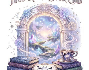 Tired Moms Book Club PNG, Funny Booktok Reader Sublimation Design, Fantasy Portal Funny Mom Book Lover Bookish Digital Download