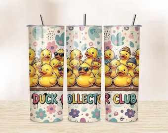 Envoltura para vaso de pato, divertido patito de goma para coleccionistas, vaso delgado de 20 oz, diseño de sublimación, descarga digital PNG, envoltura moderna para vaso