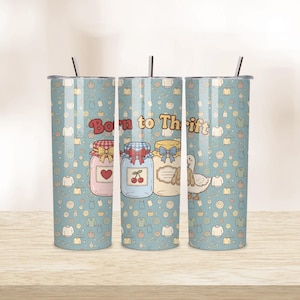 Grandmacore Tumbler Wrap, Vintage Inspired Thrifting Seamless 20 oz Skinny Tumbler, 90s Grandma Sublimation Design, Granny Sweater Download