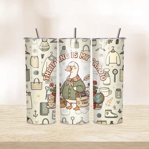 Grandmacore Tumbler Wrap, Vintage Inspired Goose Seamless 20oz Skinny Tumbler, 90s Grandma Sublimation Design Thrift Granny Sweater Download