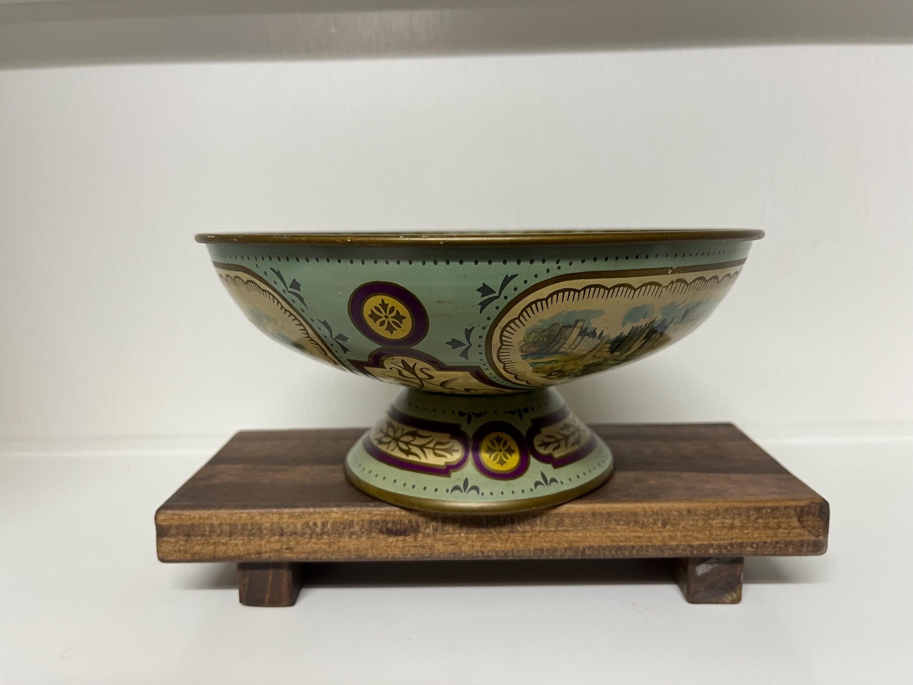 Vintage Baret Ware Metal Pedestal Bowl
