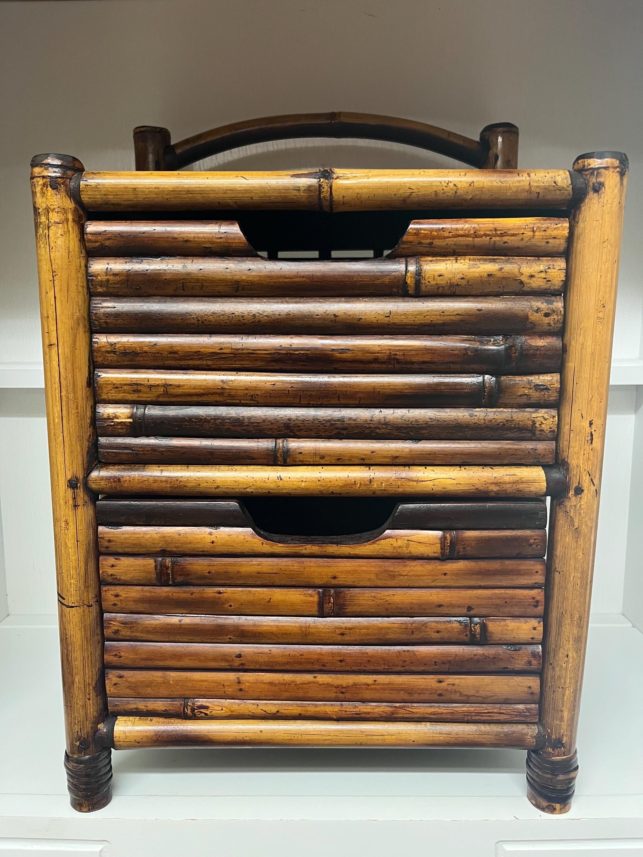 Vintage Tortoise Shell Bamboo Storage Chest - Etsy