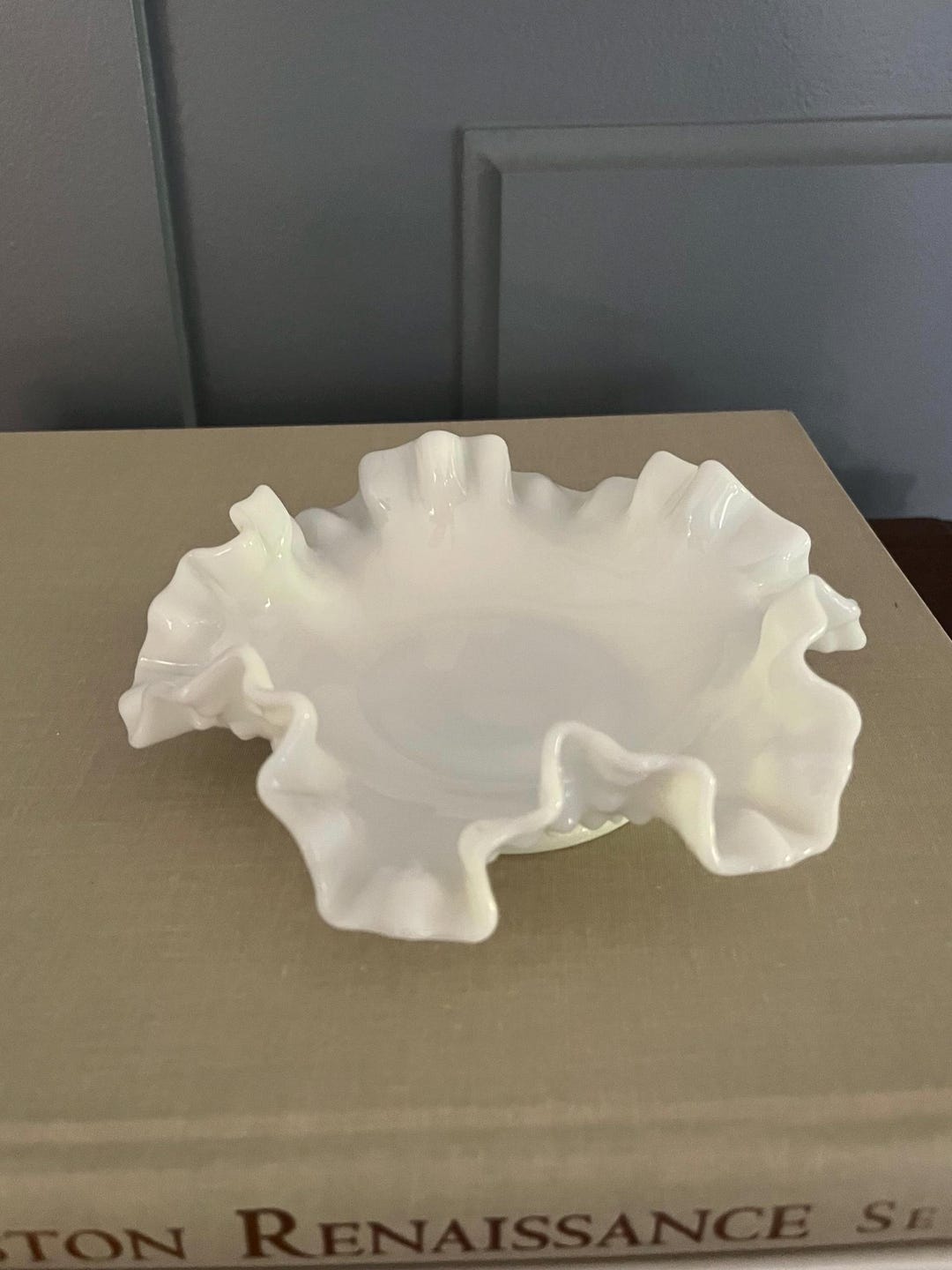 Vintage Fenton Hobnail Candy Dish – Opalescent Ruffled Glass Bon Bon - Etsy