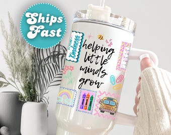 Personalized Teacher Tumbler, Helping Little Minds Grow, Back To School Gift