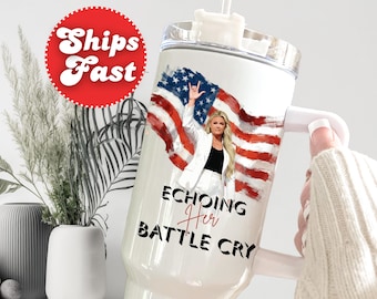 Erika Kirk Tumbler, American Flag Design, Personalized Freedom Cup