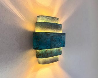 Vintage Patina Brass Wall Sconce – Handmade Moroccan Light Fixture – Rustic Industrial Wall Lamp – Indoor Outdoor Accent Lighting