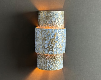 Blue Patina Brass Wall Sconce – Handmade Moroccan Up Down Light Fixture – Rustic Modern Wall Lamp for Hallway, Bedroom, or Living Room