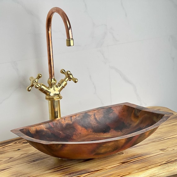 Lavabo Griferia Artesanal Bronce Grifo De Lavabo Retro, Grifo De