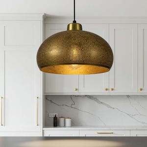 Moroccan Brass Ceiling Pendant Lamp  Hanging Lighting ,Moroccan Dome Lampshades,Hammerd Dome Lamp , Handmade Brass Lighting,Industrial light