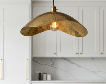 Handcrafted Brass Dome Pendant Light: Moroccan Hammered Ceiling Lamp