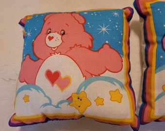 2 Small Care Bear    Pillows  Share Bear and Love-a-Lot