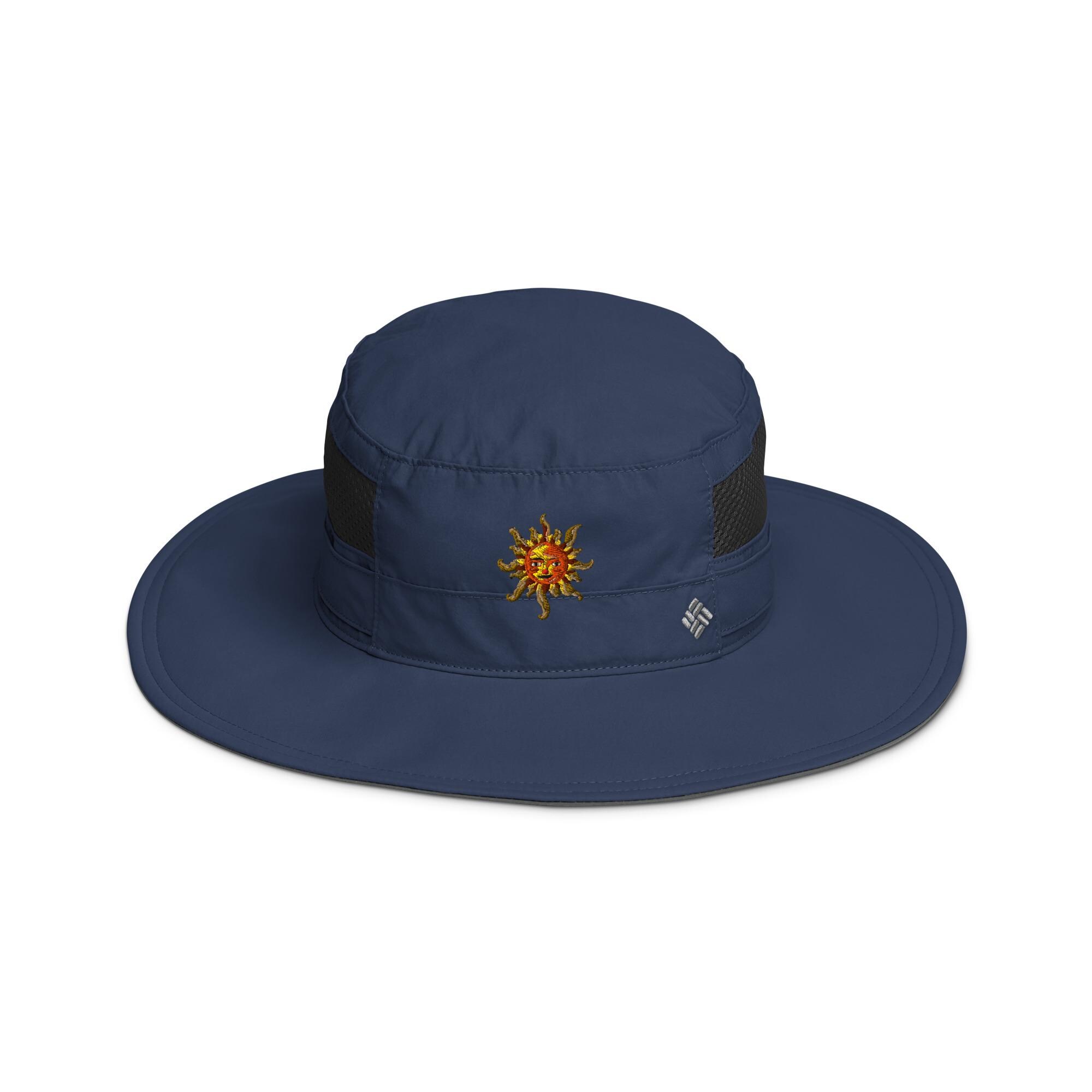 Columbia Sports Bucket Hat | Golden Boho Smiling Sun | Embroidery