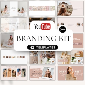 Youtube Branding Kit - Youtube Banner, YouTube Intro and Outro, YouTube Thumbnails, Editable Templates - Canva Template