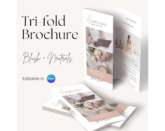 Editable Trifold Brochure Template: Canva Design, Business Flyer (Digital Download)
