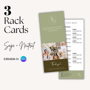 Rack Card Template, Editable Rack Card, DIY Marketing Card, Business Promotion, Printable Template, Easy Download