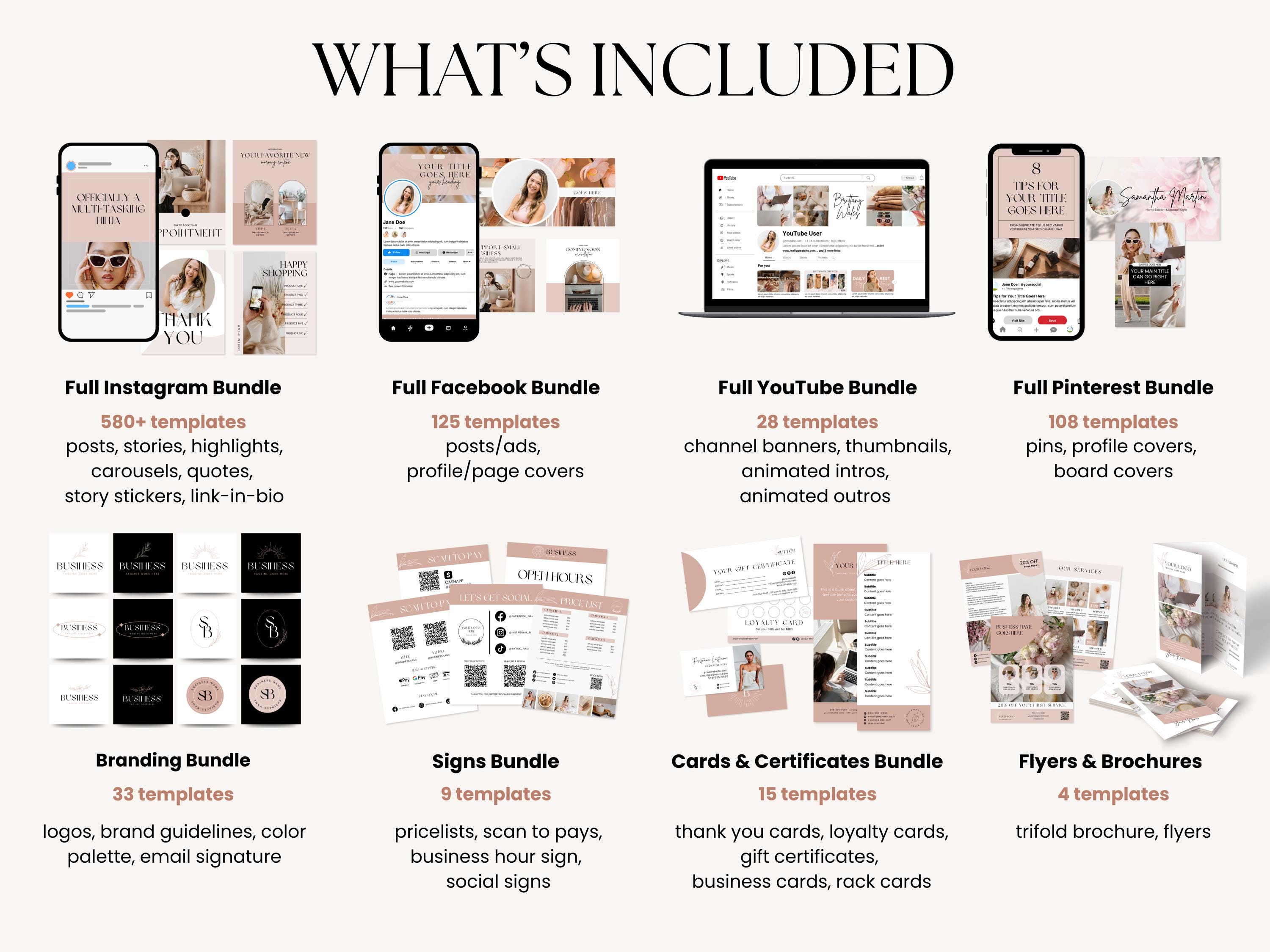 Canva Branding Kit Templates: DIY Logo, Social Media, Brand Style Guide ...