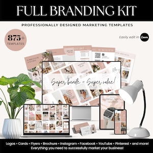 Canva Branding Kit Templates: DIY Logo, Social Media, Brand Style Guide (Digital Download)