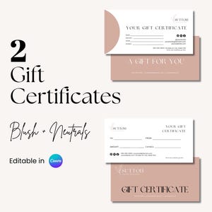 Editable Gift Certificate Template, Printable Gift Voucher, Editable Gift Certificate, Printable Gift Card, Small Business Supplies