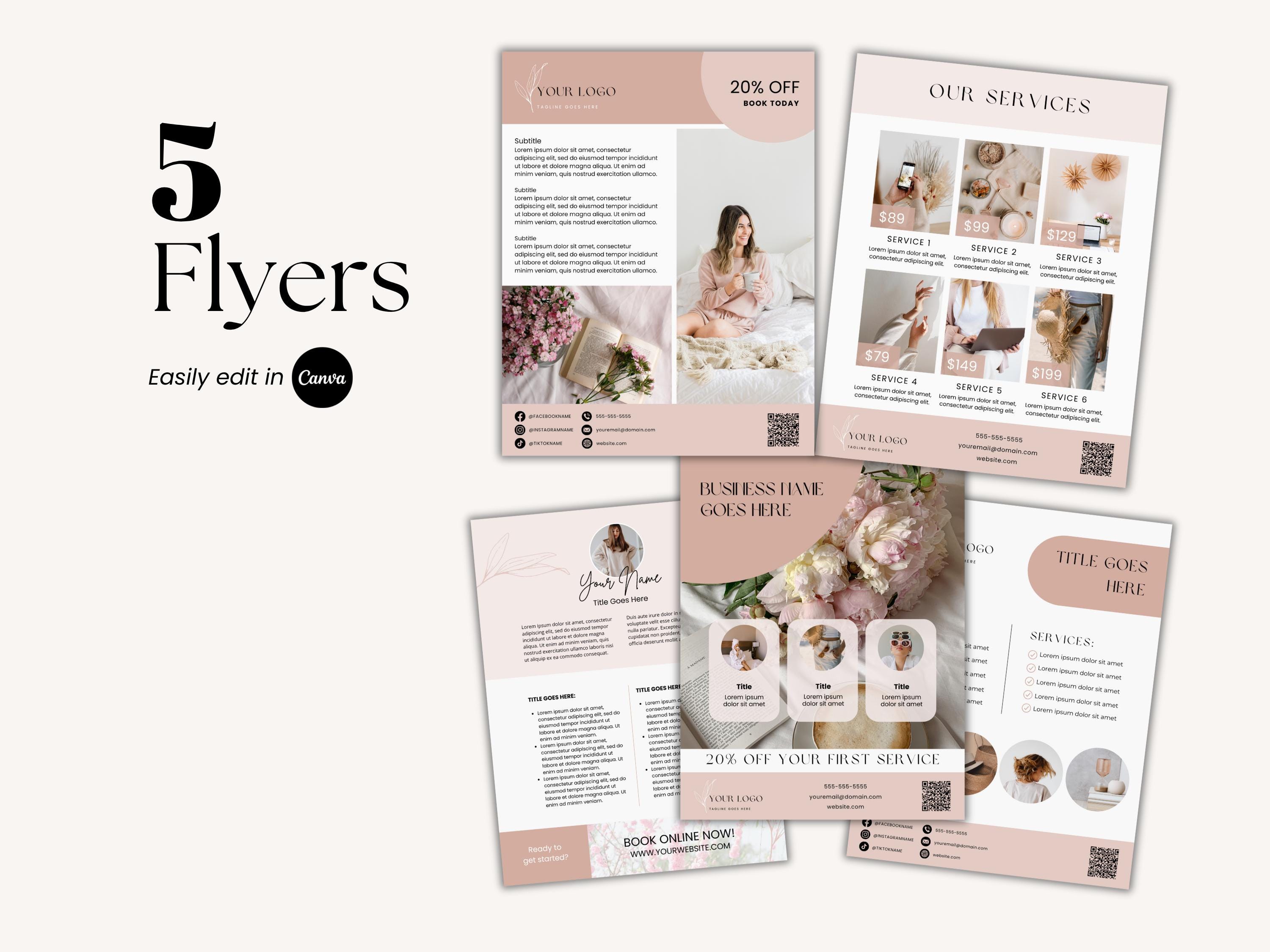 Canva Brochure Template Bundle: Trifold, Flyer & Rack Card Designs ...