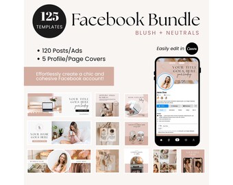 Facebook Canva Templates: Social Media Posts & Ads (Digital Download, 125 Designs)