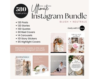 580+ Canva Instagram-mallar: Social Media Branding Kit (digital nedladdning)