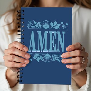 Amen Notebook ,Christian Journal, Prayer Notebook, Gift for Faith, Spiritual Writing, Libreta Cristiana, Libreta Biblica, Libreta de oracion