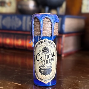 Blue Critical Brew | Dice / Die Rolling Potion | Fidget Bottle | D&D RPG Prop