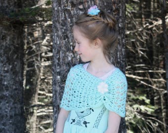 Summer's Eve Shrug pdf PATTERN (digital download), crochet, girl, child, lacy, spring, summer, poncho, shawl, wrap