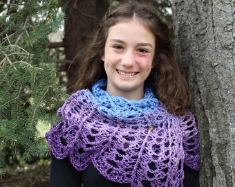 Moonlight and Lace Scarf or Shawl pdf PATTERN (digital download), crochet, woman, lacy, spring, summer,scarf, shawl, wrap