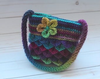 Dragon's Scale Purse pdf PATTERN (digital download) flower, bag, easter, gift, girl