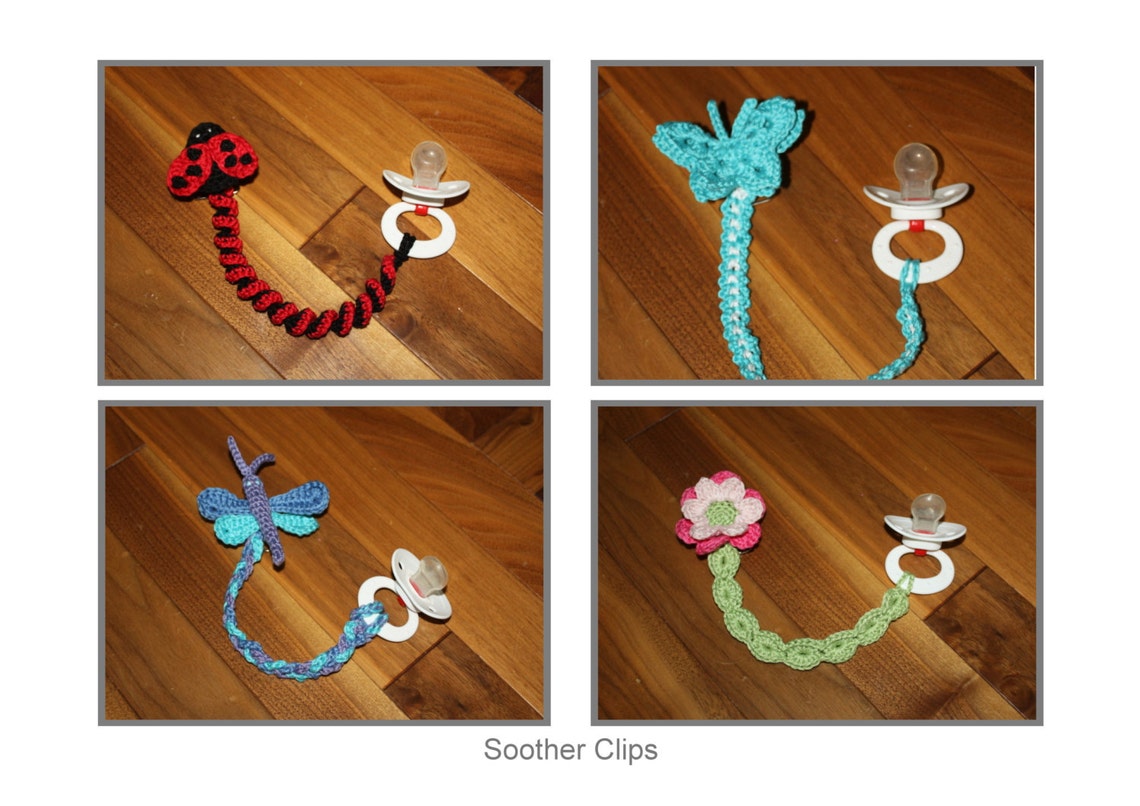 Sweet Baby Soother or Pacifier Clip or Applique Pdf PATTERNS Etsy