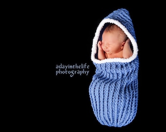 Ribbed Cuddle Cocoon with Hood pdf PATTERN (digital download), crochet, bunting, swaddle sac, cuddle sac, baby wrap, photo prop for baby