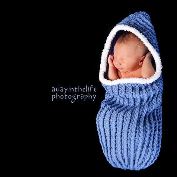 Ribbed Cuddle Cocoon with Hood pdf PATTERN (digital download), crochet, bunting, swaddle sac, cuddle sac, baby wrap, photo prop for baby