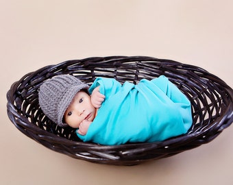 Ribbed Newsboy Hat pdf PATTERN (digital download), crochet, beanie with flower, photo prop for baby, sizes newborn to adult