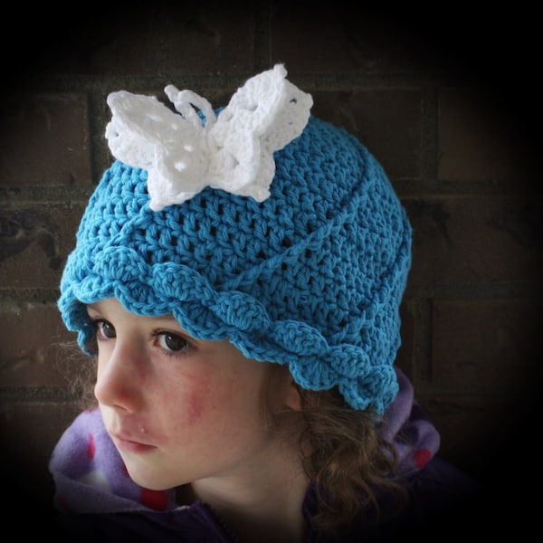 Pretty Twist Hat pdf PATTERN, newborn to adult sizes, beanie, cloche, to crochet for girls or women, digital download