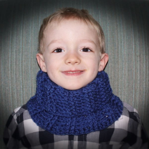 Ribbed Cowl pdf PATTERN (digital download), child size, adult size, neck warmer, scarf to crochet