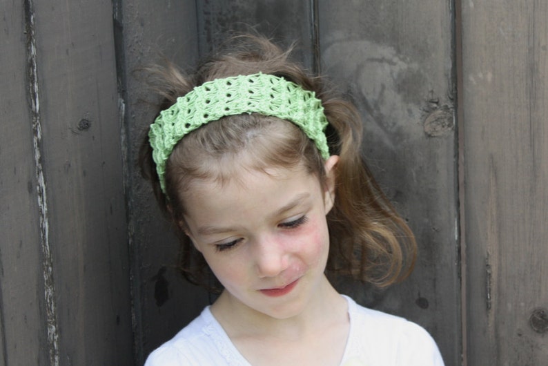 Broomstick Lace Headband PATTERN 6 months to adult sizes image 1