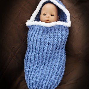 Ribbed Cuddle Cocoon with Hood pdf PATTERN digital download, crochet, bunting, swaddle sac, cuddle sac, baby wrap, photo prop for baby image 3