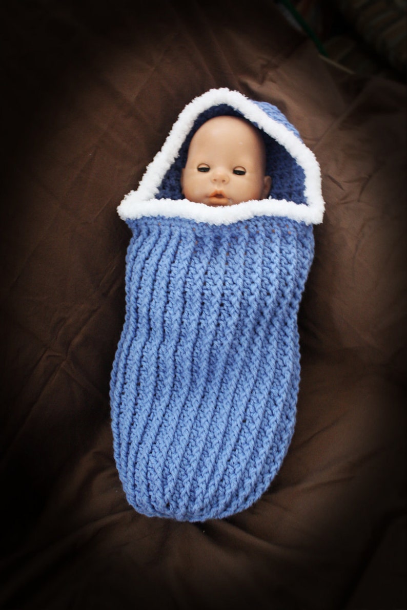 Ribbed Cuddle Cocoon with Hood pdf PATTERN digital download, crochet, bunting, swaddle sac, cuddle sac, baby wrap, photo prop for baby image 3