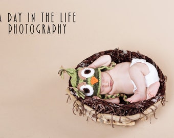 Striped Owl Hat pdf PATTERN (digital download), crochet, newborn - adult sizes, photo prop, animal hat pattern, earflap hat