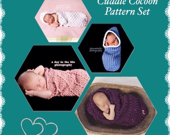Cuddle Cocoon pdf PATTERN Pack (digital download), sale, special, crochet, bunting, swaddle sac, baby wrap, newborn, photo prop for baby