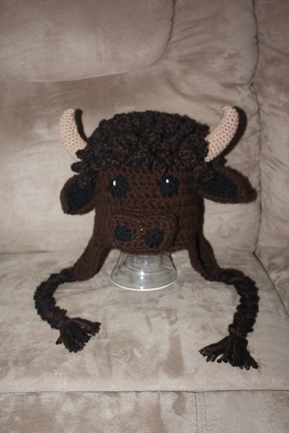 Buffalo Hat Pdf PATTERN 1 Year to Adult Bison Hat With Horns Etsy