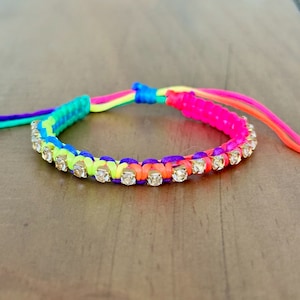 Rainbow Rhinestone Friendship Bracelet