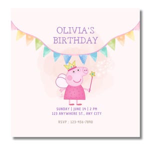 Faire-part de fête Peppa pig | E-invitation